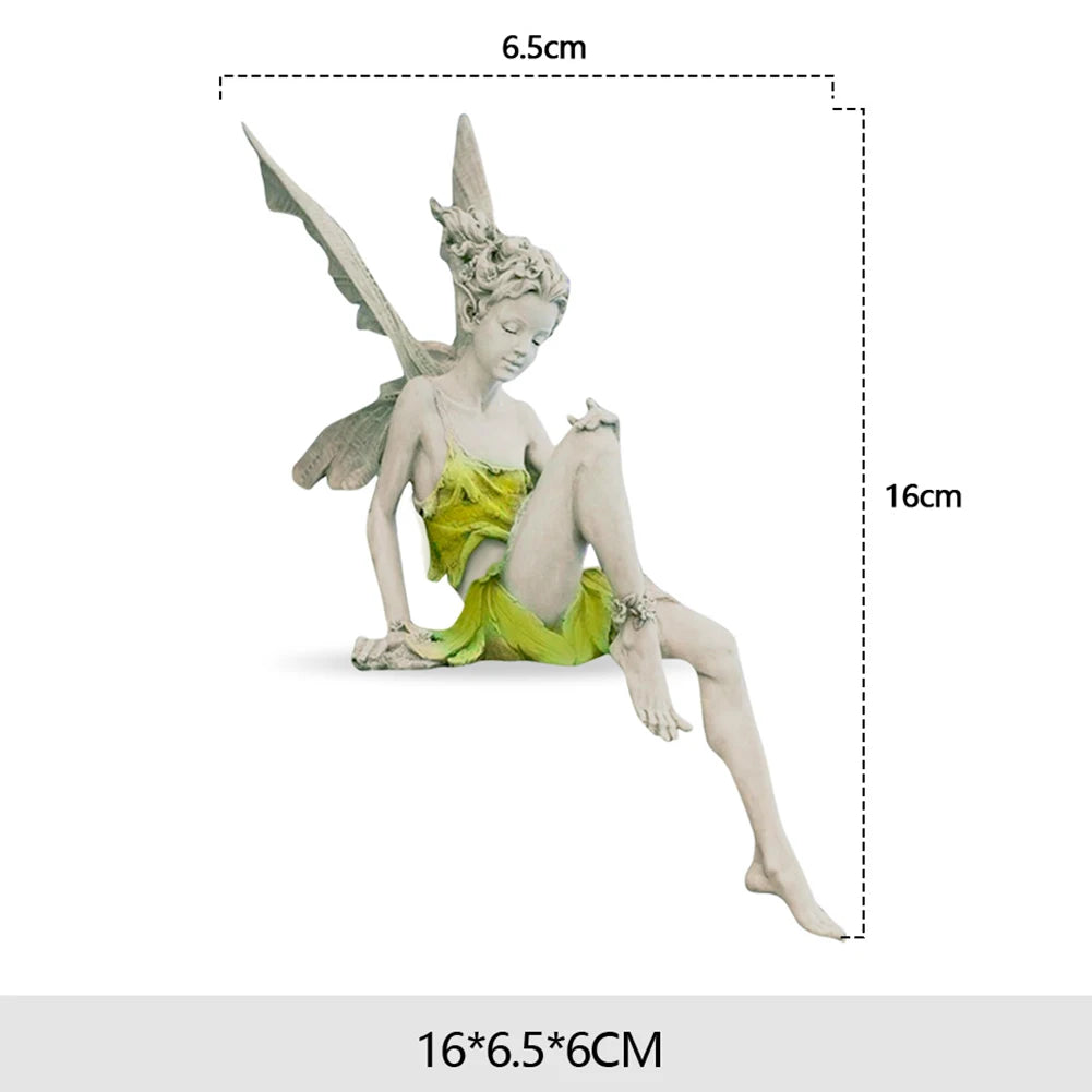 Flower Fairy Garden Sculpture – Resin Angel Girl Figurine Garden Figurine Vue