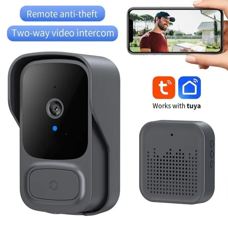 Smart Wireless Video Doorbell Camera Alarm Security Remote Monitoring Two-Way Intercom High Definition Night Vision for Home Vue