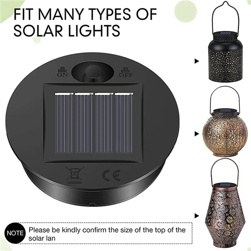 ABKW-16 Pcs Solar Lights Replacement Top Solar Lantern Parts LED Solar Panel Lantern Lid Lights For Outdoor Hanging Decor Vue