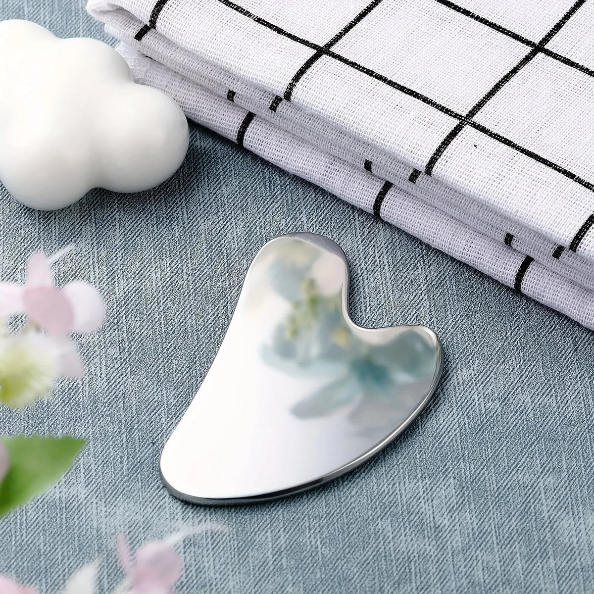 1pc Stainless Steel Gua Sha Facial Tools Guasha for Face Metal Gua Sha Tighten Skin Massage Guasha Beauty Tool for Body Eyes Nec Vue