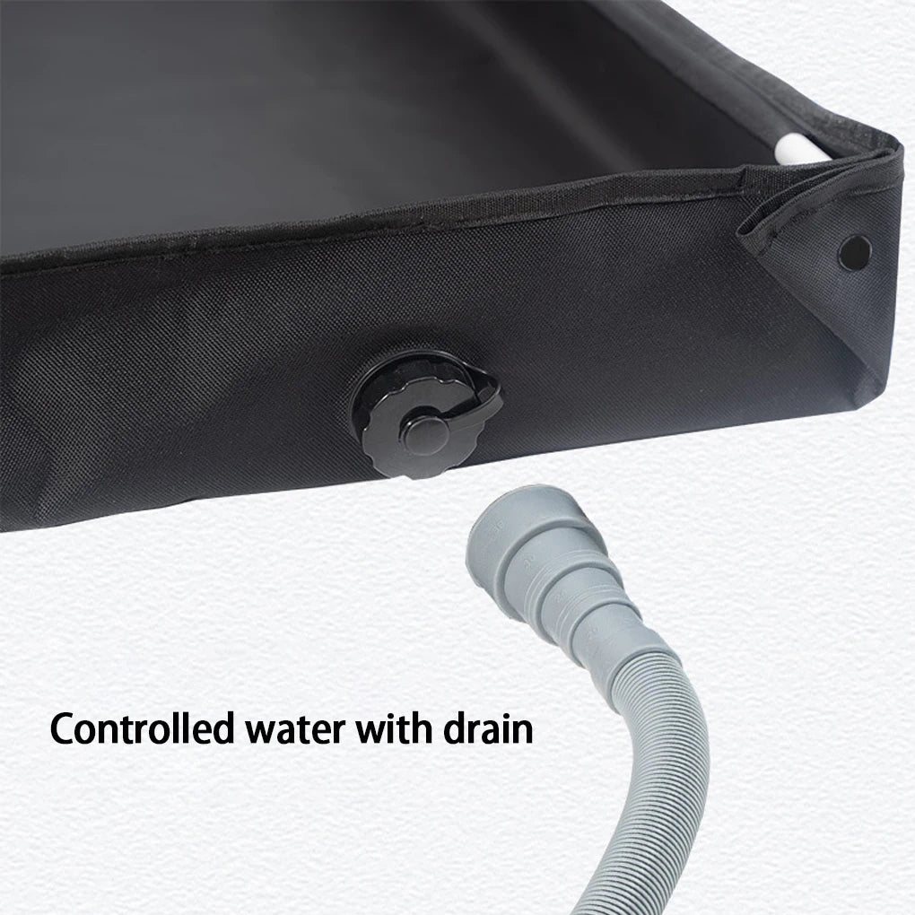 Outdoor Camping Shower Tent Floor Base 80x80x10cm Folding Shower Pan With Drain Pipe Portable RV Shower Pan For Camping Travel Vue