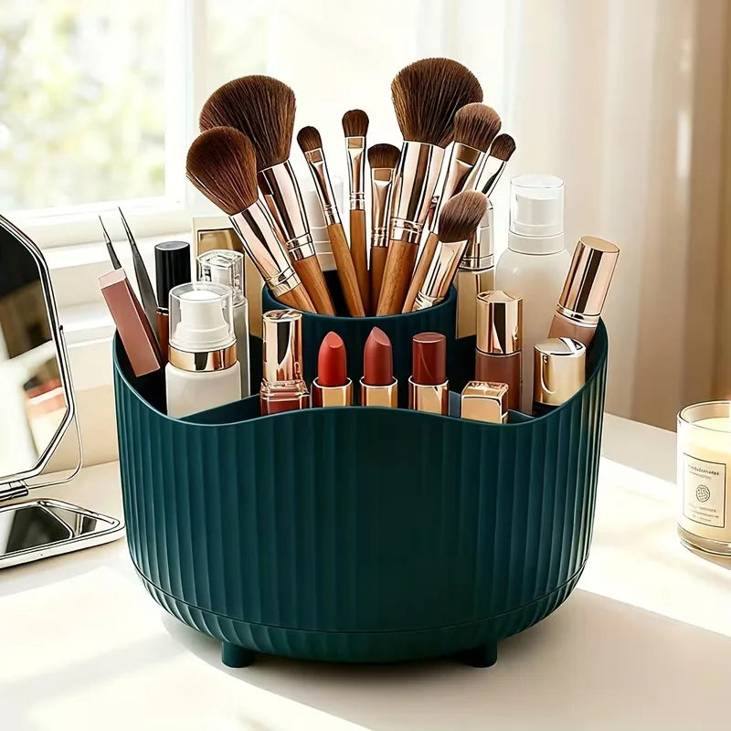 360° Rotating Makeup Organizer Multi-Functional Holder for Brushes, Lipsticks, Skin Care Products, and Stationery - Durable Vue ZY-GE