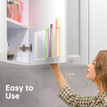 ABKW-Acrylic Straw Holder For Cabinet- Straws Storage Container With Double Sided Adhesive, Dispenser For Cupboard Vue Transparent