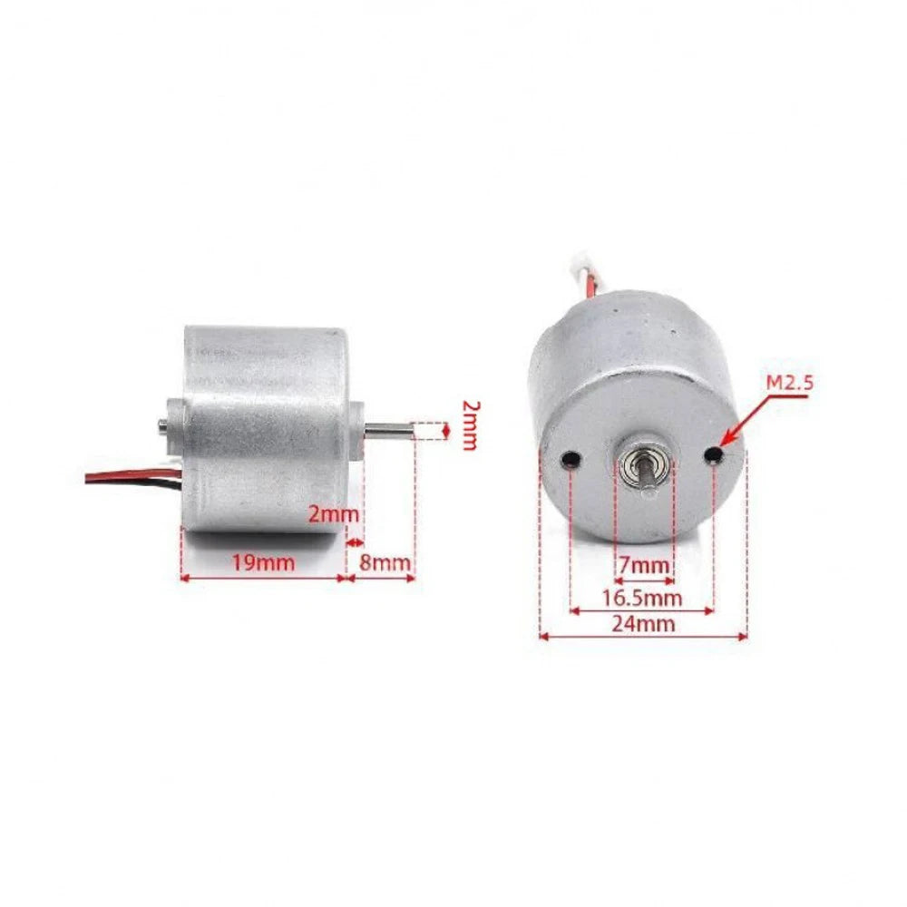 2418 3-Phase Brushless DC Motor No Hall 5V-6V 20000RPM 20W Dual Ball Bearing Mini High Speed Brushless Motor for DIY Model Fan Vue
