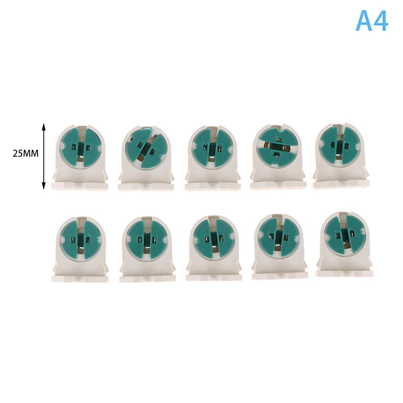 10Pcs Home T5 Light Holder G5 Base Non-Shunted Heat-Resistant Lamp Socket AC500V 2A For LED Fluorescent Light Tube Holder Vue A4