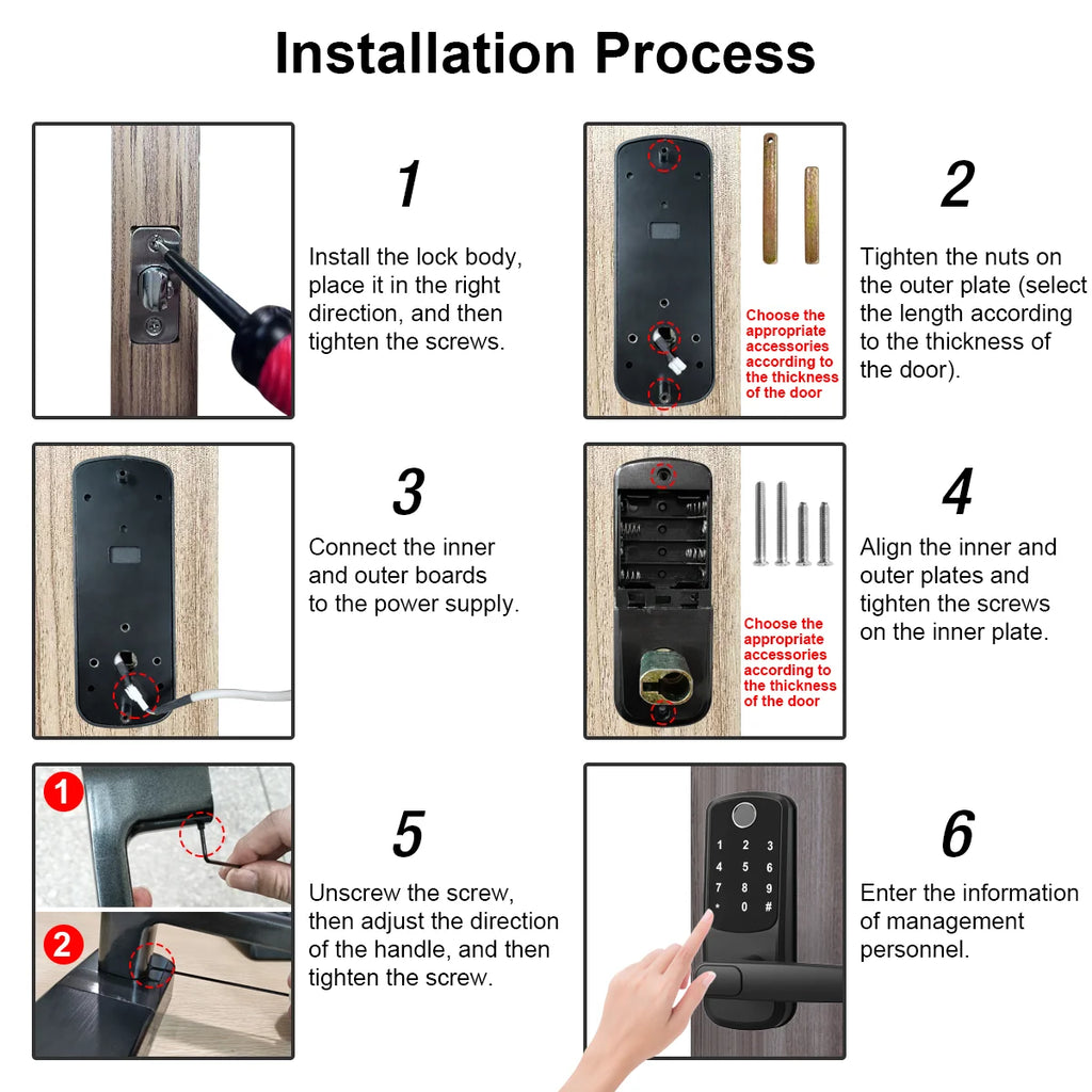 Wifi Smart Door Lock With APP/ Biometric Fingerprint / Password /Smart Card /Key Unlock/ USB Emergency Charger Electronic Lock Vue