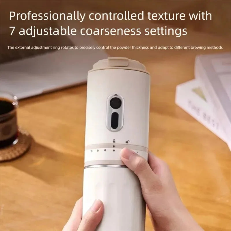 All-in-One Coffee Maker Travel-Friendly Handheld Espresso Machine with Built-in Grinder Mini Pour over Cup for Home And Outdoor Vue