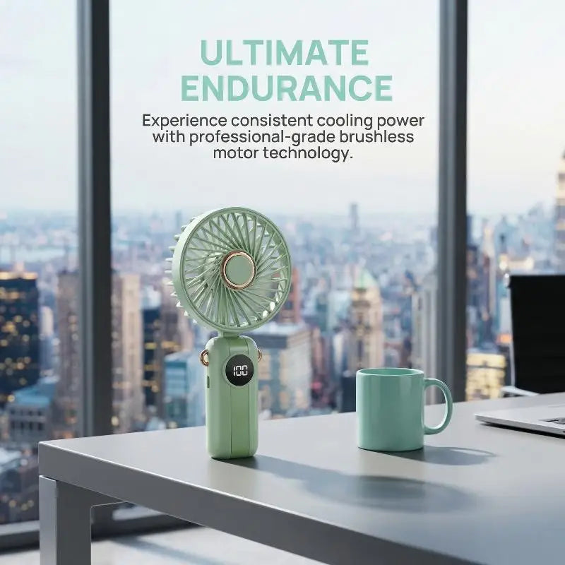 Portable Handheld Mini Fan Foldable Neck Hanging Fans 5 Speed USB