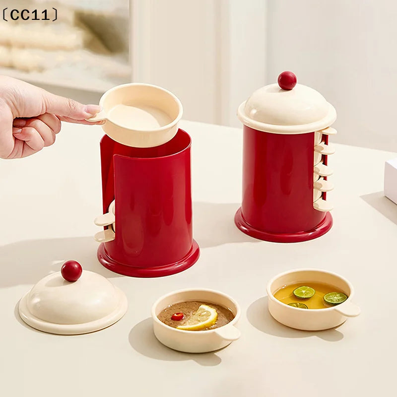 5Pcs Durable Stackable Dipping Dish Reusable With Handle Sauce Cup Containers Condiment Containers Kitchen Supplies〔CC11〕 Vue