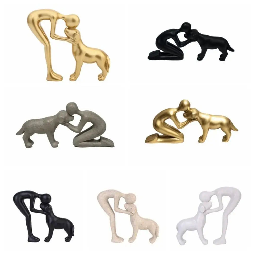 Creative Resin Dog Statue Home Decoration Funny Desktop Ornaments Cute Nordic Style Interactive Figurine Office Decoration Vue