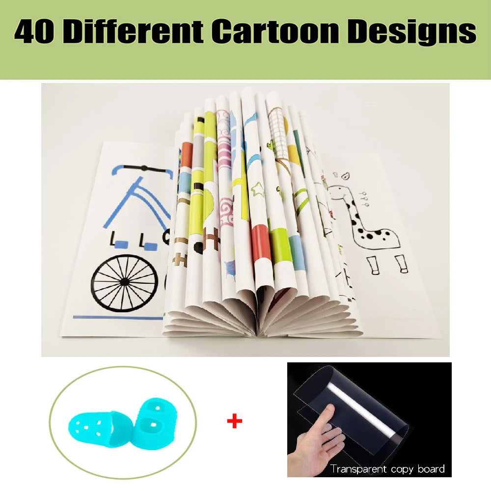 New 3D Printing Pen Drawing Book Reusable Colorful 40 8 Patterns Thick Paper Clear Plate Painting Template for 3D Pen Kid Gifts Vue