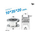 1 M8 M10x35x20mm H-groove Pulley Belt Groove Roller 6000-2RS Bearing Vue 1Pcs 10x35x20