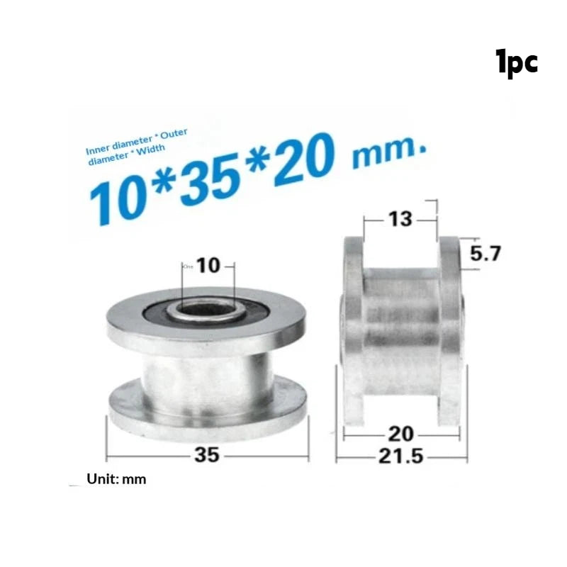 1 M8 M10x35x20mm H-groove Pulley Belt Groove Roller 6000-2RS Bearing Vue 1Pcs 10x35x20