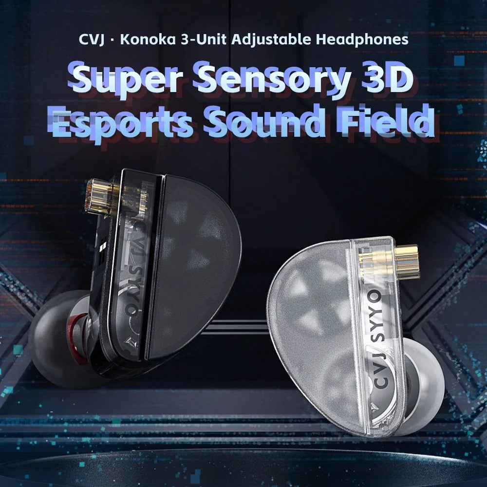 CVJ Konoka Hybrid Wired In-Ear Monitor | 1DD+1BA+1 Vibration HiFi Hybrid In-Ear Monitor Vue