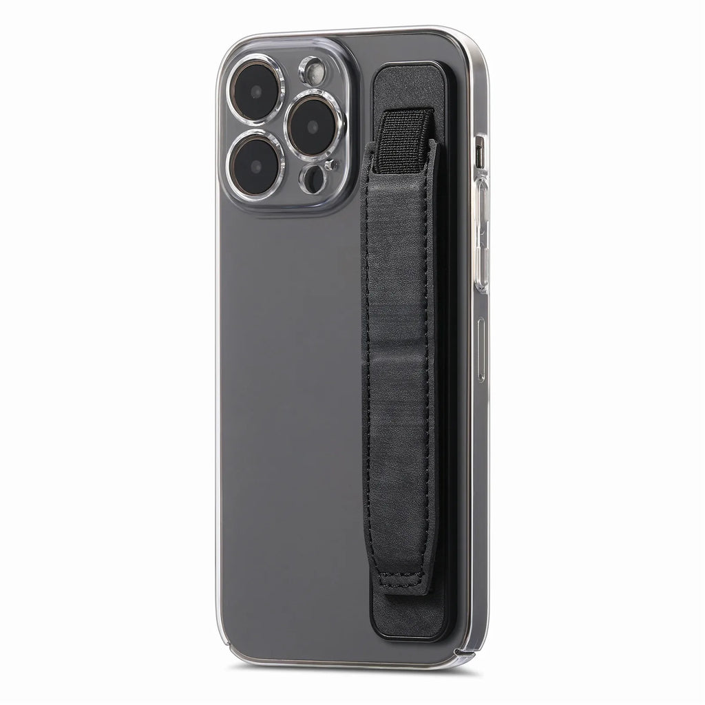 Self Adhesive Phone Wrist Strap Multifunctional Push Pull Stand Anti Slip Anti Fall Desktop Support Vue black