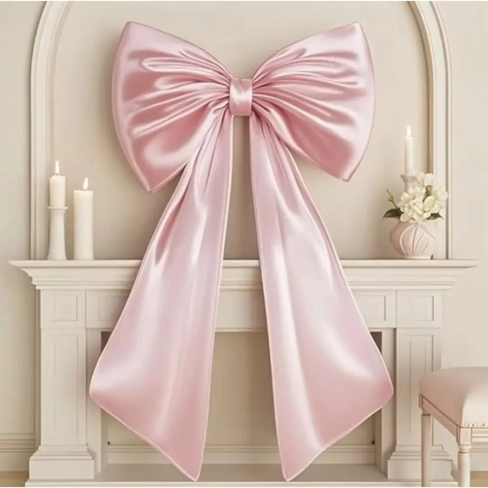 Wall Pendant Large Bow Decor Hanging Ornaments Extra Large Christmas Tree Topper Bow Backdrop Pink Red Giant Ribbon Tie Wedding Vue
