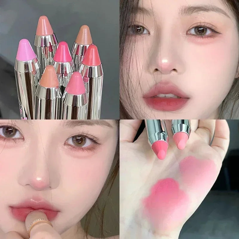 Pink Blush Pencil Facial Cheek Expanding & Shrinking Color Rouge Shadow Pen Cream Blush Sweet Cool Girl Style Korea Makeup Stick Vue