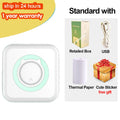 Portable Thermal Printer MINI Wirelessly BT 203dpi Photo Label Memo Wrong Question Printing With USB Cable Imprimante Portable Vue C15 green