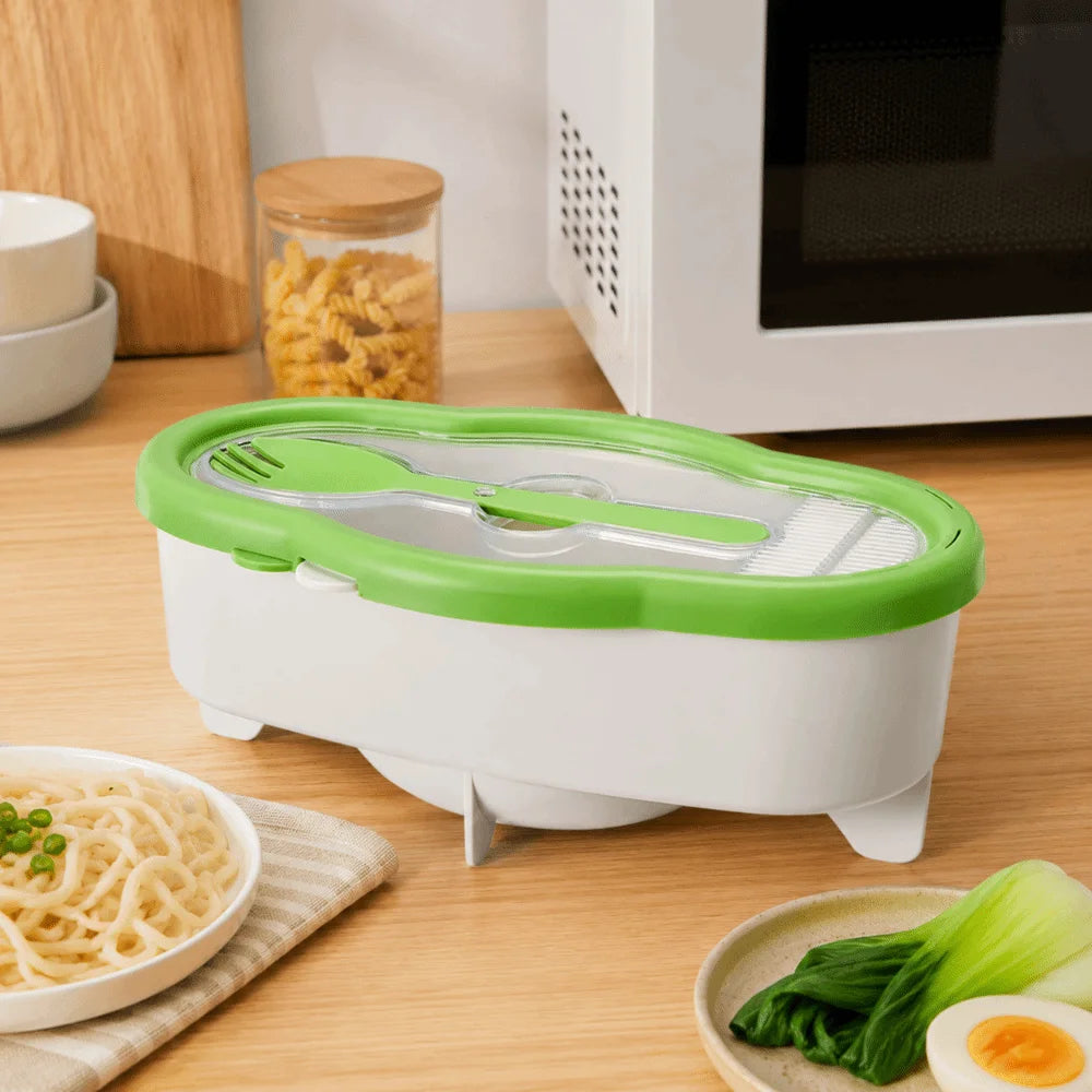 Transparent Microwave Pasta Cooker Heat Resistant Non Sticking Food Container With Strainer With Lid Kitchen Storage Box Vue