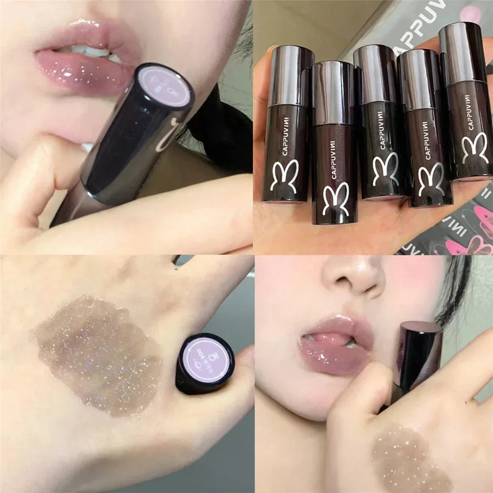 Galaxy Gray Mirror Water Lip Gloss Lip Glaze Shimmer Glass LipOil Liquid Lipstick Waterproof Moisturizing Matte Lips Balm Makeup Vue