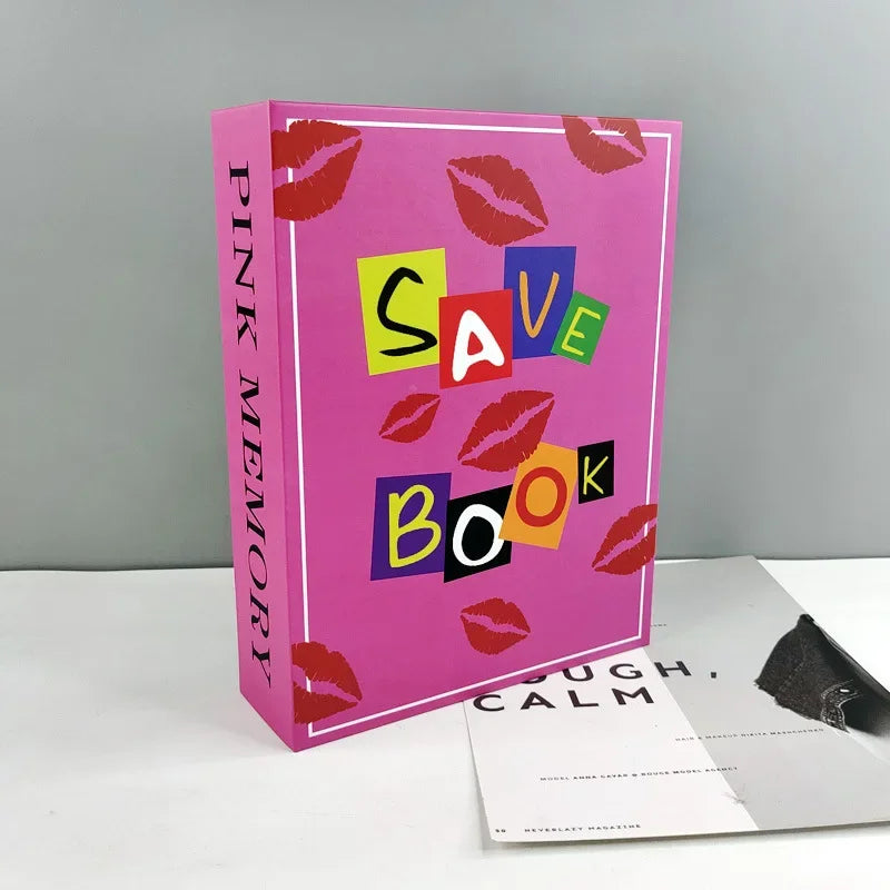 Pink Hidden Book Safe Box Code/Key Lock Steel Simulation Book Money Cash Organizer Box Piggy Bank Home Office Storage Stash Box Vue