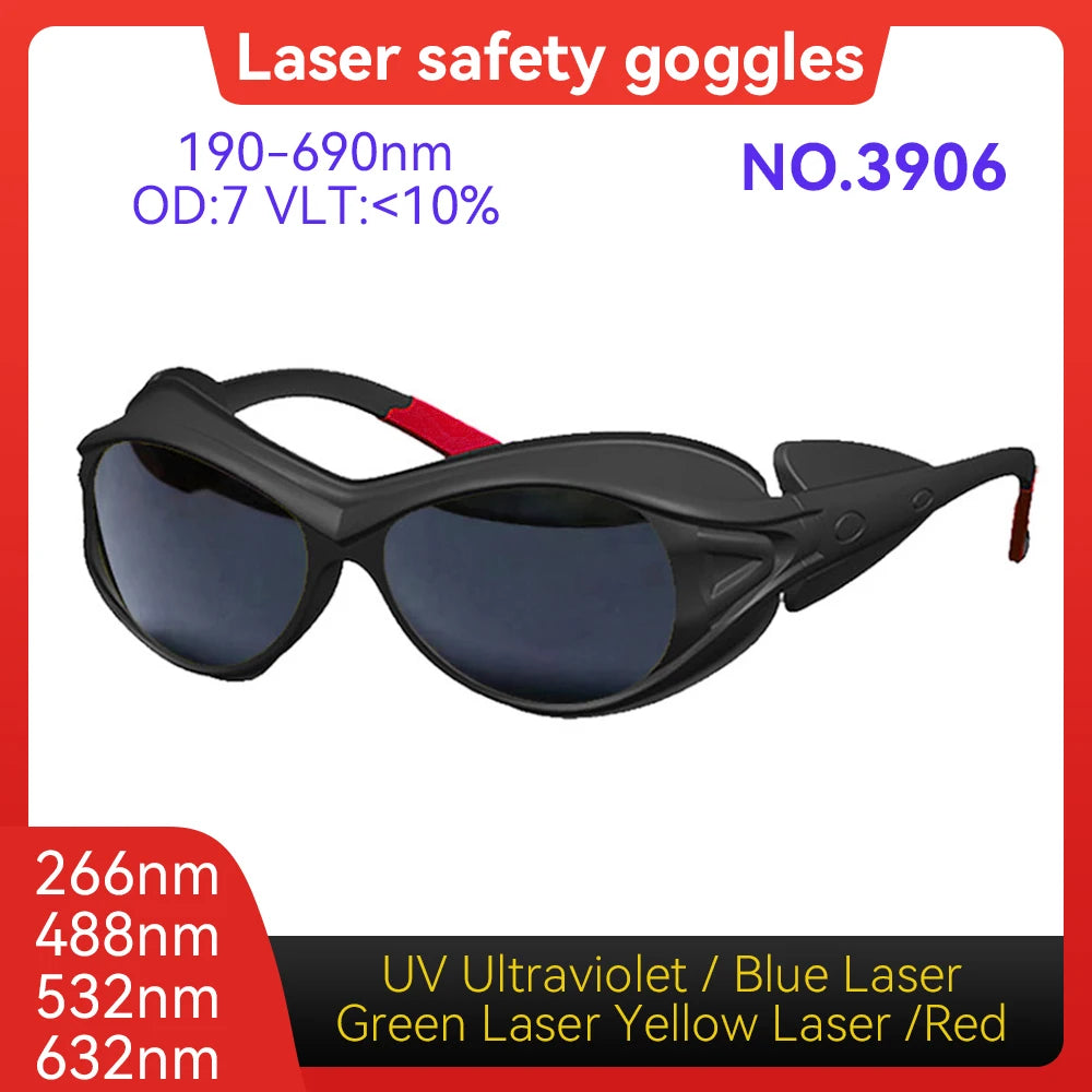 Laser Safety Glasses CE EN207 9000-11000nm OD6+Hard PC Lens Eyewear for Wood Acrylic CO2 Laser Cutting Machine Laser Goggles Vue Model 3906 OD7