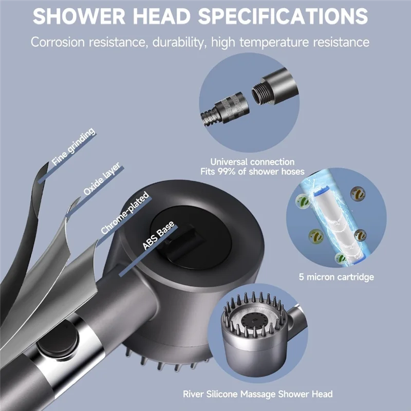 ABKW- Drops High Pressure Shower Head Showerhead Showerhead With Handheld For Hard Water, Vue
