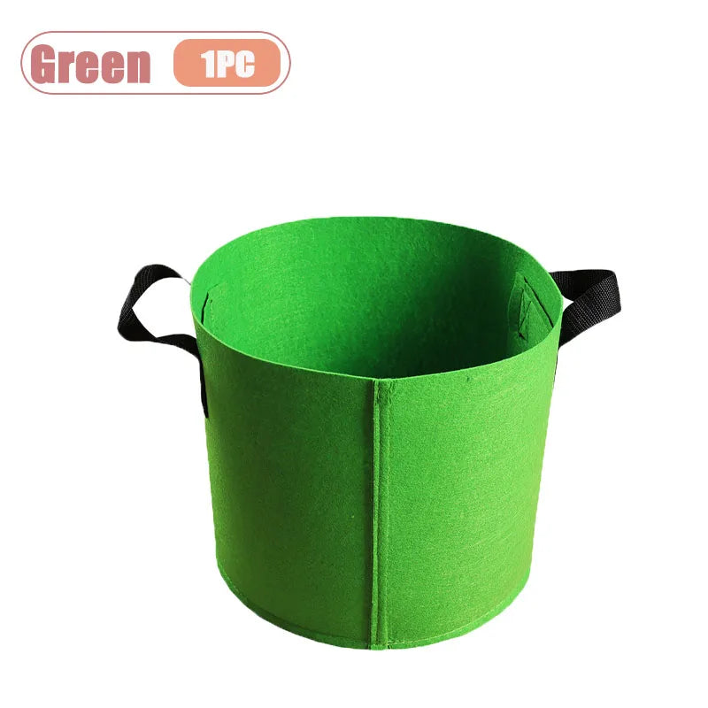 1-4PCS Felt Grow Bag Thickened Nonwoven Plant Pot for Bonsai Garden Balcony Vegetable Flower Aeration Container Vue Green-1PC 12Gallon