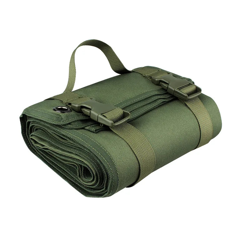 Outdoor Tactical Camouflage Shooting Mat Thickened Camping Tourism Hiking Moisture-proof Mat Portable Waterproof Floor Mat Vue green