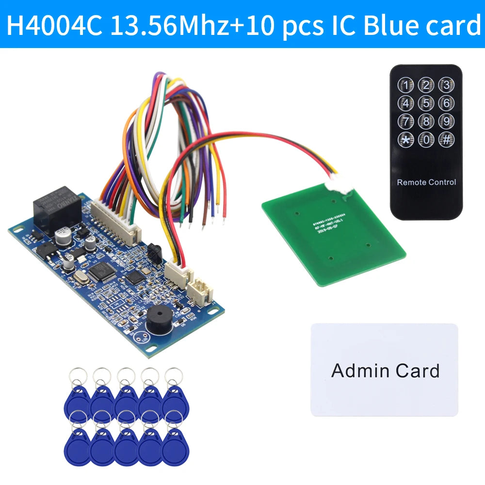 Embed Access Control Module Intercom Elevator and Lock Control Board 10-24V Access Controller Module Door Lock RFID Card Module Vue H4004C-IC blue key