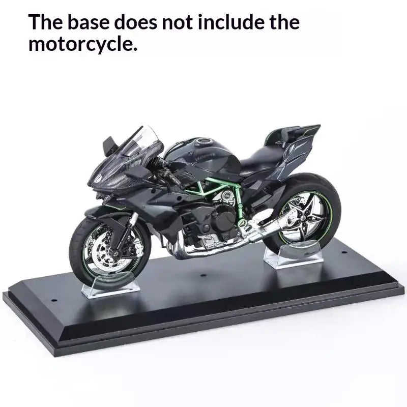 Durable Plastic Display Stand for 1:12 Scale Motorcycle Models Provides Flat Stable Base for Shelf Display Vue