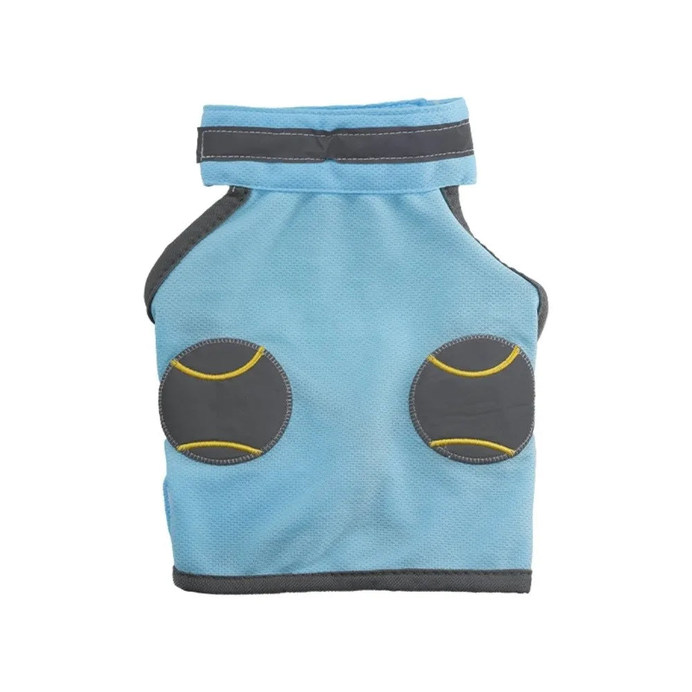 Reflective Dog Cooling Vest Quick Dry Breathable Mesh Dog Sunscreen Clothes Adjustable Sunscreen Pet Cooling Shirt Vue Blue-L