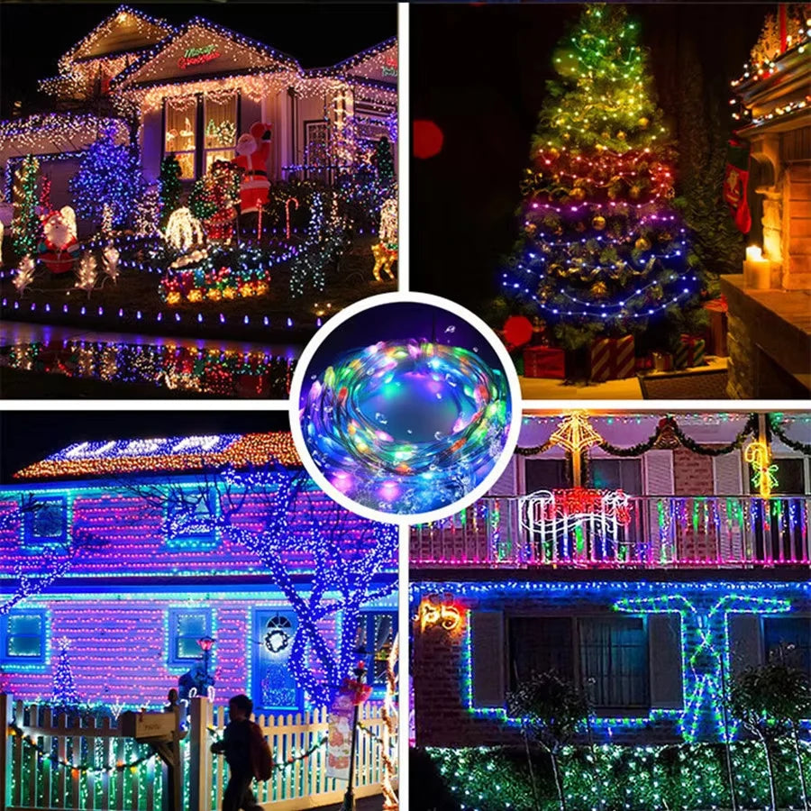 RGBIC WS2812B Smart LED Garland USB Bluetooth APP Control Music Sync Addressable Fairy Light Indoor Holiday Birthday Party Decor Vue