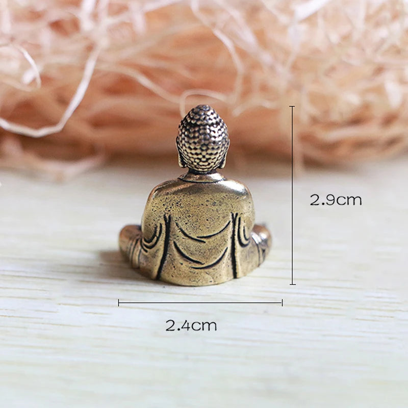 2Colors Pure Brass Miniature Shakyamuni Buddha Decoration Home Decor Miniature Figurine Vue