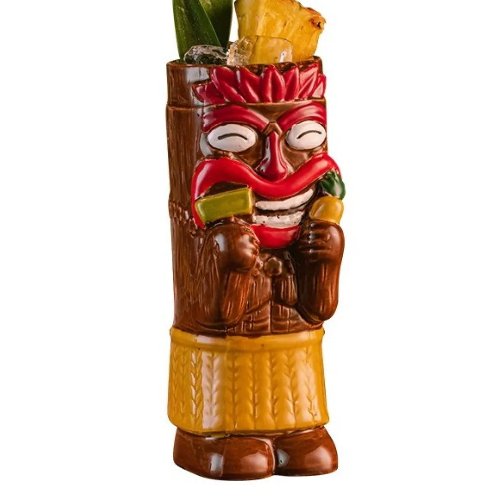 Creative Vintage Hawaiian Cocktail Cup Funny Ethnic Style Beach Theme Mug Novelty Statue Model Ceramic Tiki Mug Hawaiian Party Vue <50ml Style C Brown