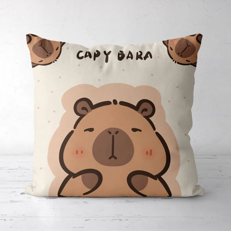 Cute Kapibara Capybara Cartoon Two-dimensional Pillowcase Children's Bedroom Sofa Cushion Cover Nap Pillow Cover Vue 19 45x45cm