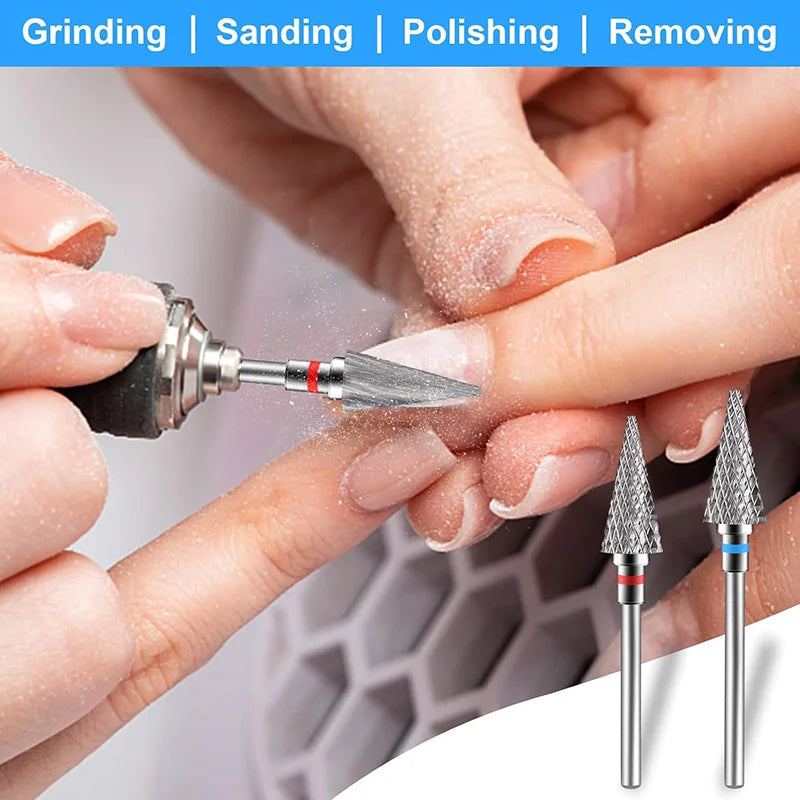 Professional 2PCS Nail Drill Bits Kit Nail Polishing Head Skin Remover Acrylic Gel Nail Cleaners For Cuticle Dead Skin Care Vue