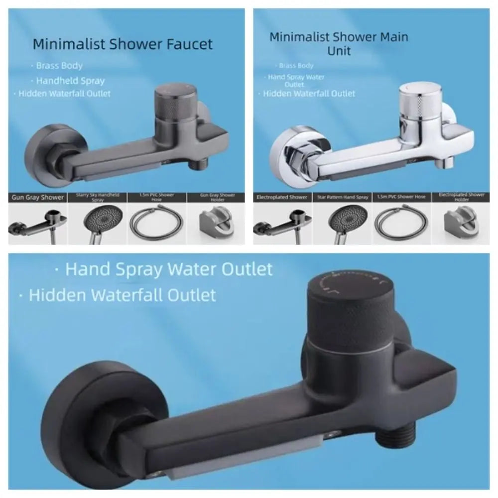 Durable Material 3-Way Bath Shower Mixer Valve Smooth Temperature Adjustment Long Service Life Hot Cold Water Faucet Vue