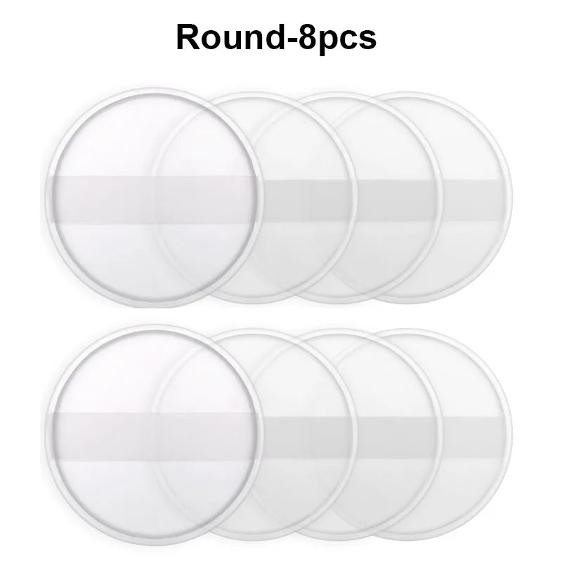 3/5/8pcs Clear Round Silicone Powder Puffs Air Cushion Powder Foundation Puffs Transparent Non-Absorbent Cosmetic Blender Puff Vue 8pcs
