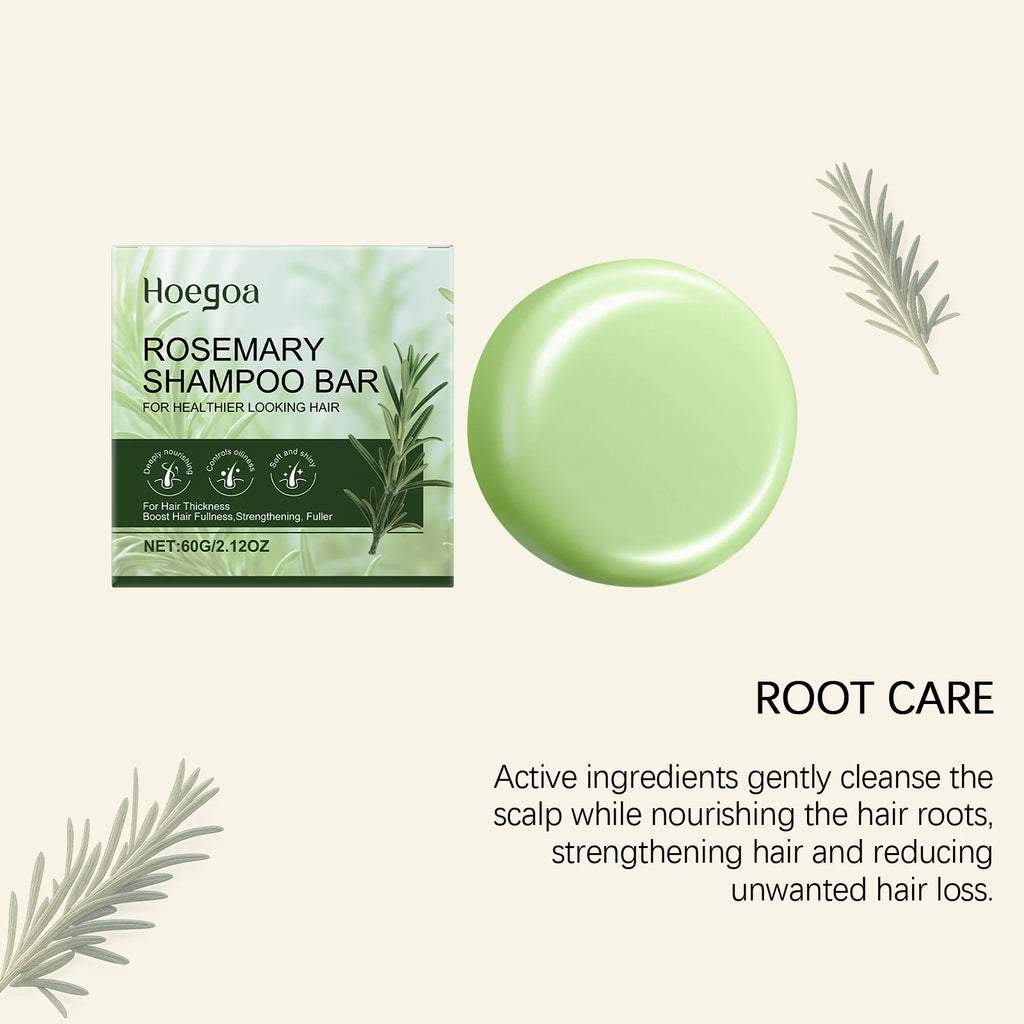 Rosemary Gentle Cleansing Shampoo Bar - Soap Bar for Smoothing, Adding Shine, Nourishing & Caring, Refreshing & Non-Greasy Vue