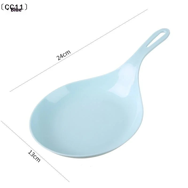 CC11Big Spoon Plate Handle Sauce Dish Plates Handled Serving Korean