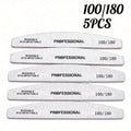3Pcs 5Pcs Double Sided Nail File Buffer 80 100 180 Grit Professional Nail Art Trimmer Tool Vue 5pcs 100 180