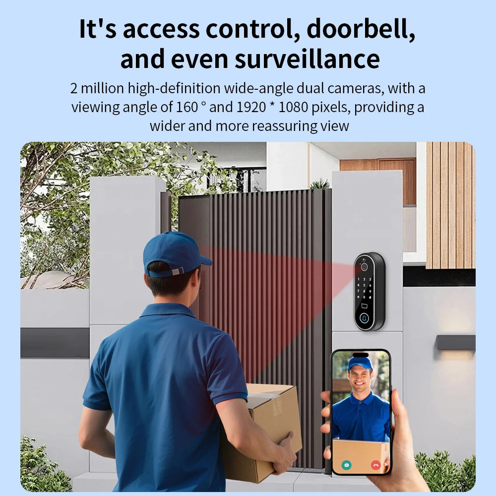 Visual Intercom System Support Tuya APP Access Control System Infrared Night Vision RFID Card ID+IC with Monitoring Storage NFC Vue