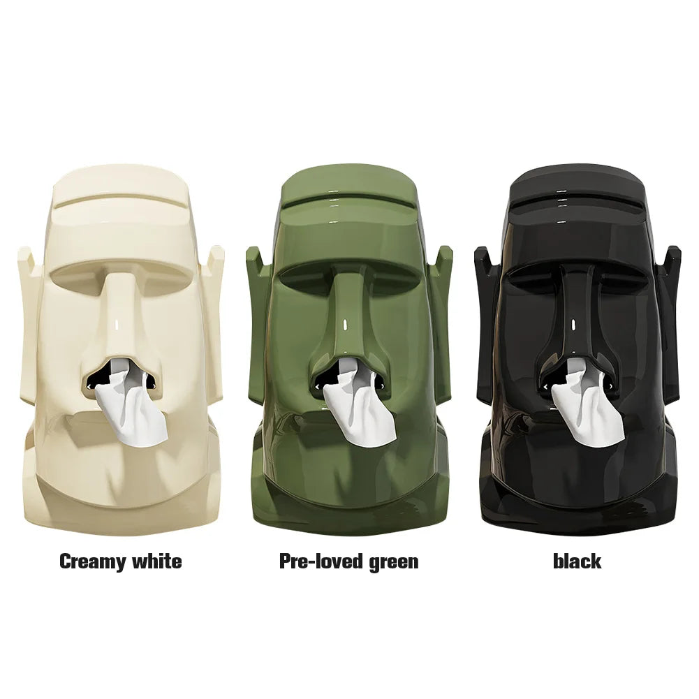 Moai Tissue Box Holder, Glasses & Headphone Stand Decor Decorative Tissue Holder Vue