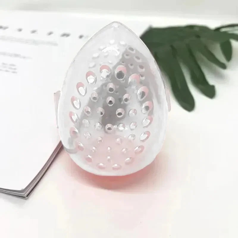 Rack Portable Sponge Empty Makeup Makeup Blender Holder Stand Storage Box Plastic Drying Box Egg Shaped Cosmetic Puff Organizer Vue M31 White