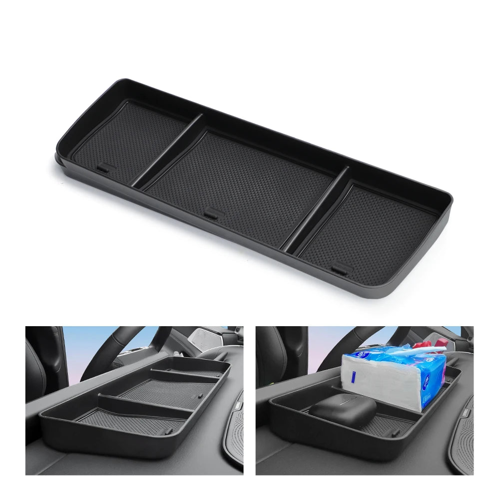 Smabee for Xpeng G9 2022-2025 2026 Car Dashboard Tray Center Hidden Storage Box Behind Screen Accessories Organizer Tidying Vue