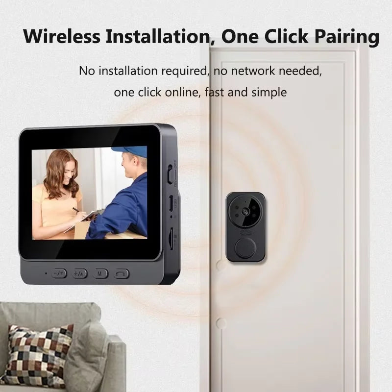 Wireless Video Doorbell Camera Bundle, Smart Security Camera with Night Vision, 2.4G WiFi, HD, Motion Detection, Cloud Storage Vue
