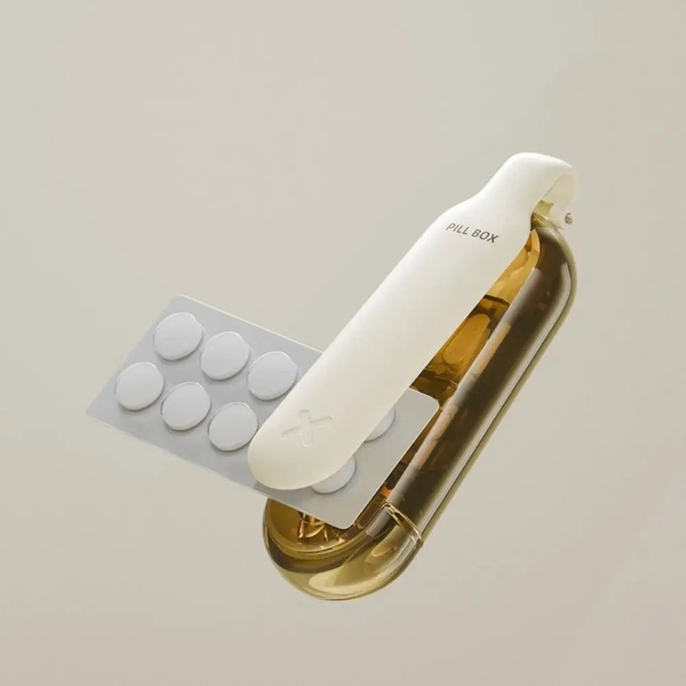 Tablet Storage Box Plastic Pill Extractor Mini Slide Open Pill Taker Dust-proof Waterproof Pill Dispenser for Home Vue