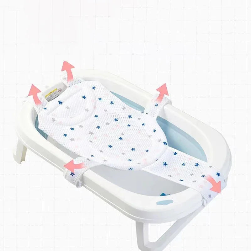 vvocci Anti-slip Baby Bath Newborn Adjustable baby Bathtub Shower Cradle Bed Seat Bathtub Pillow SeatCushion Cross-shaped NetMat Vue