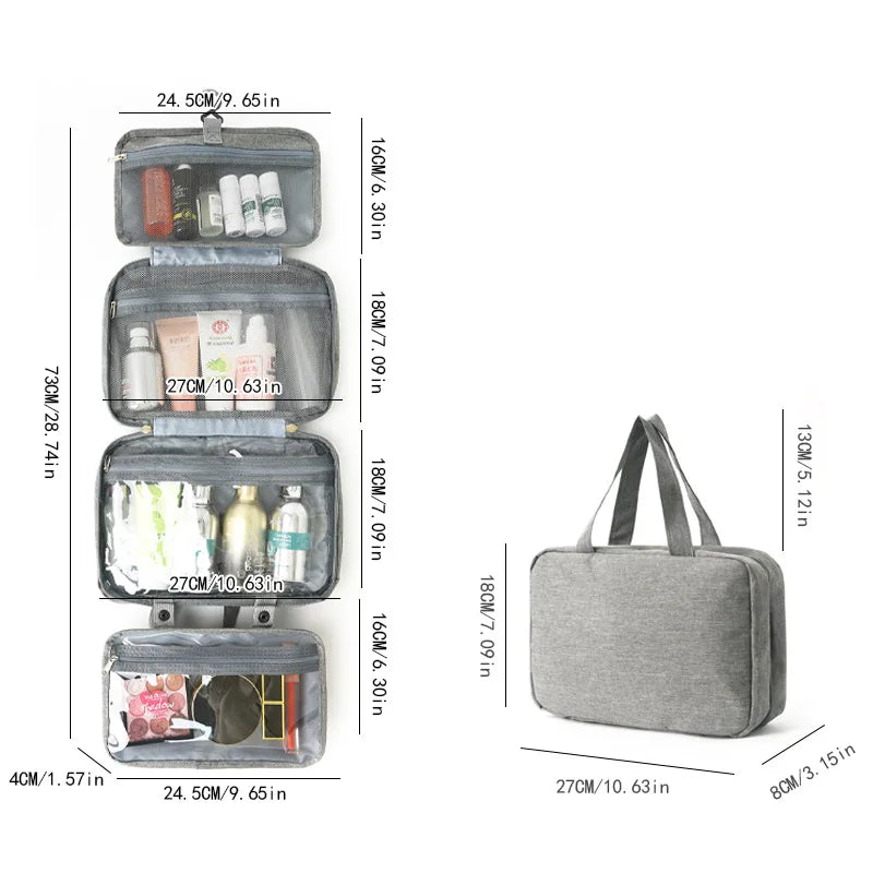 Travel Waterproof Folding Dry and Wet Separation Toiletry Bag Cosmetic Storage Bag Large Capacity Cosmetic Bag Vue